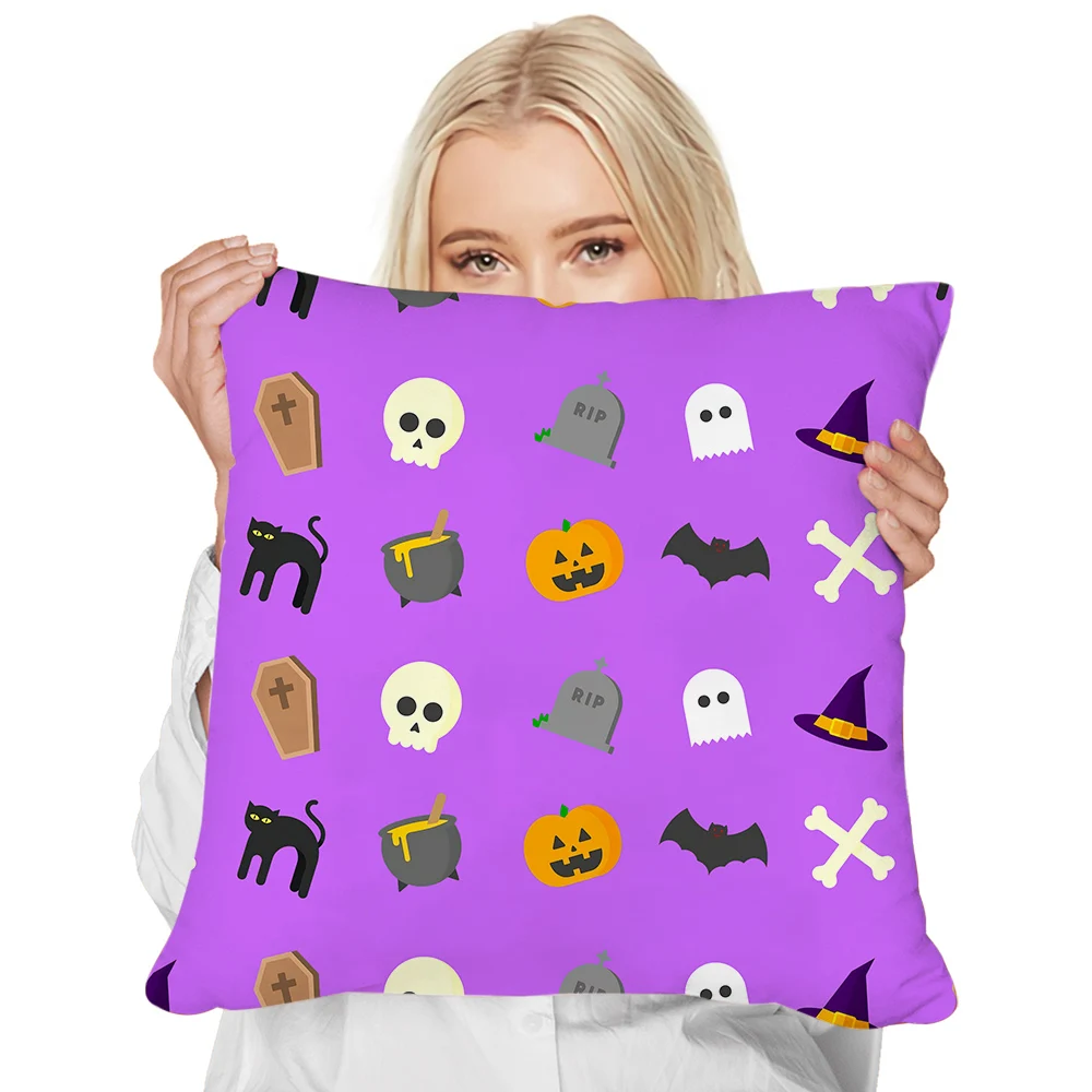 

HX Halloween Pillowcases Cartoon Cute Pattern 3D Printed Throw Pillows Cover Cushion Pillow Cover Home Decor Dropshipping