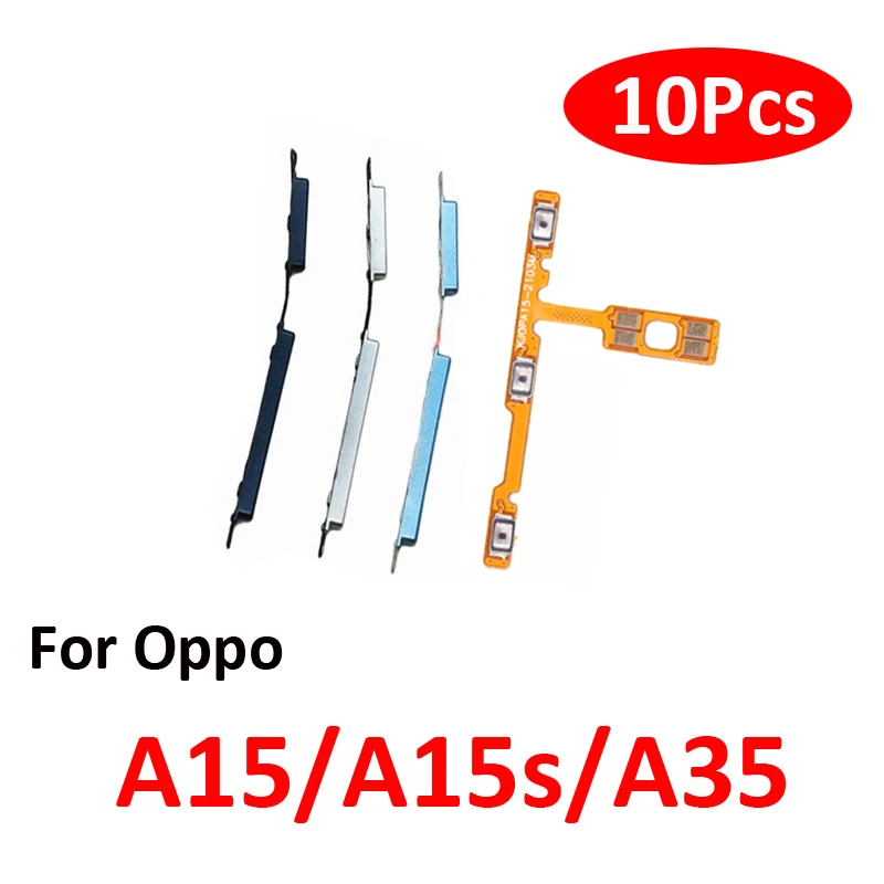 

10Pcs For Oppo A15 A15s A35 Phone Power Volume Button Switch On Off Key Internal Flex Cable Parts Black Blue Silver