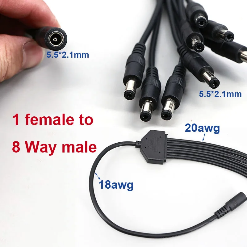 cabo-divisor-de-energia-dc-55x21mm-1-femea-para-8-machos-18awg-adaptador-conector-5v-12v-24v-para-fitas-de-led-e-cameras-cctv