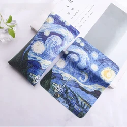 Van Gogh Oil Painting Glasses Case Box Women Hard Leather Reading Glasses Bag Men Retro Unisex Floral Print Eyewear Protector