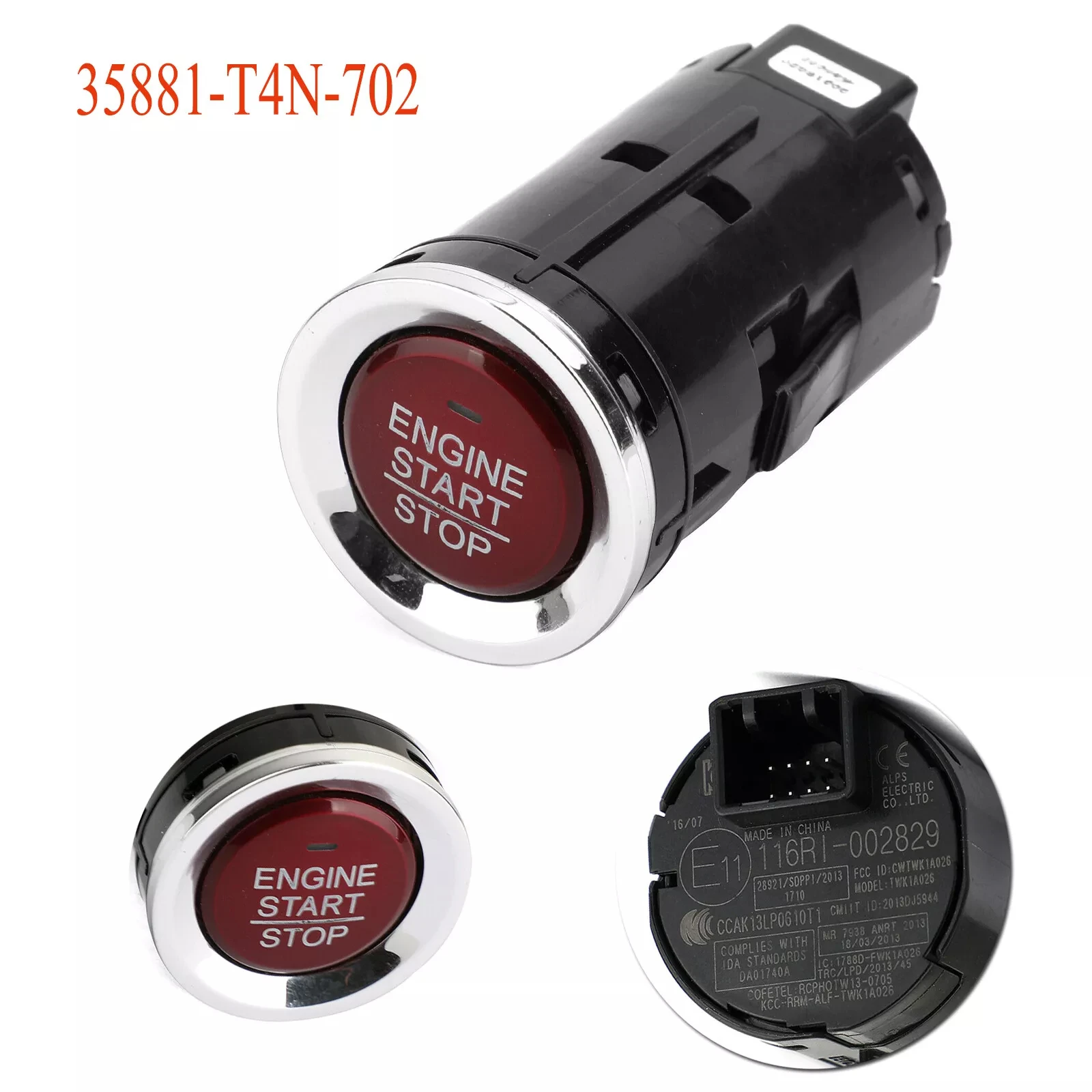 

Engine Key Start Stop Push Button One-Button Switch for 2016 2017 2018 Honda HR-V 1.8L 35881-T4N-702 35881-T4N-H02