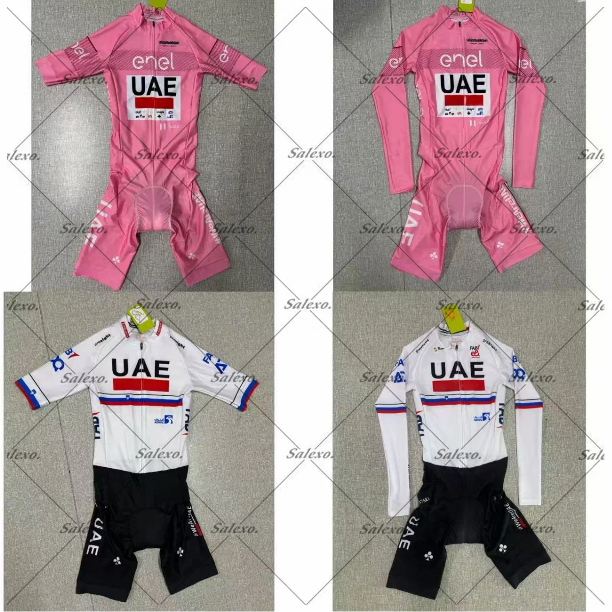 

LASER CUT Skinsuit 2024 UAE Triathlon TEAM PINK Short Sleeve Bodysuit Cycling Jersey Bike Bicycle Clothing Maillot Ropa Ciclismo