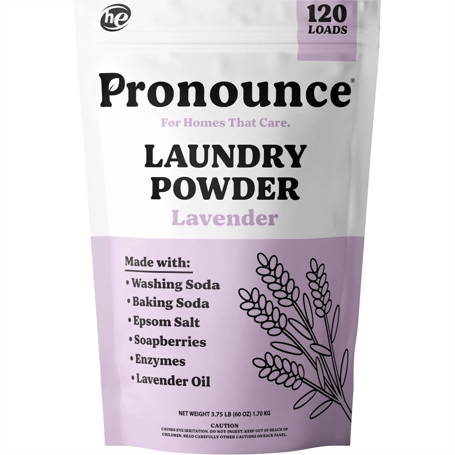 

Laundry Detergent Powder Alternative with Essential Oils for Sensitive Skin, Stain and Smell Fighting, HE Safe, 120 Loads