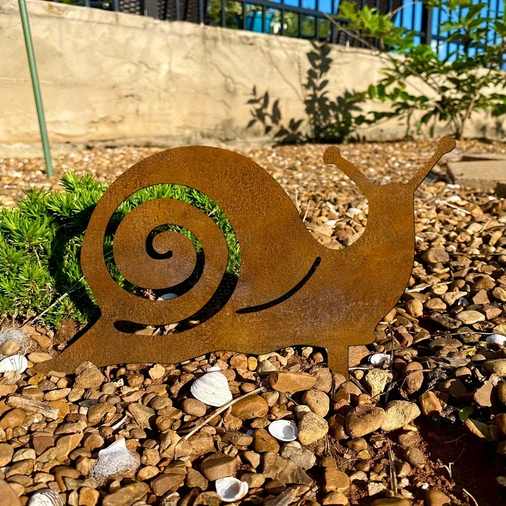 2D Flat  Snail Courtyard Ornaments Cute Natural Style Garden Lawn Decor Tranquil Landscape Display Ornament For Outdoor