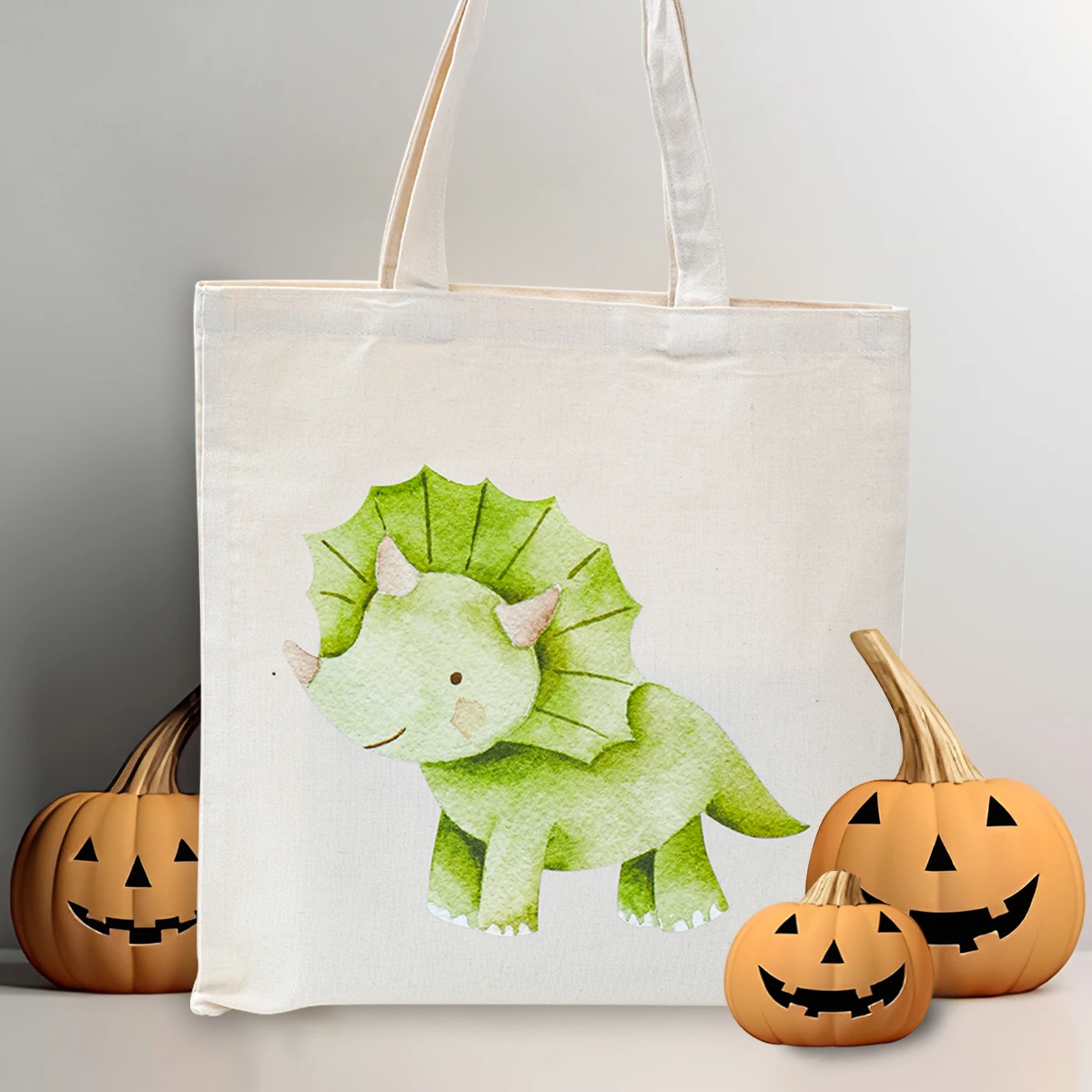 Dinosaur Shopping Bag Canvas Cotton Tote Reusable Foldable Bag Women Boy Girl Shoulder Bags Birthday Favors Party Supplies Gifts