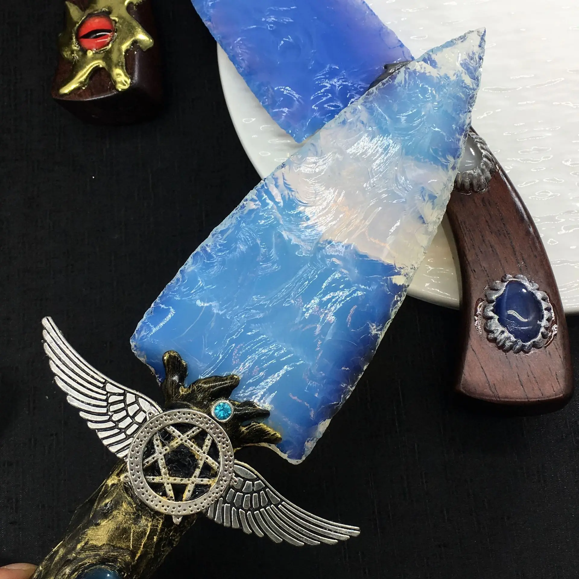 Go Game – épées d'armes en obsidienne de haute qualité, périphériques de jeu, artefacts artisanaux en cristal, ornement de collection de bureau, jouet pour garçon, cadeau