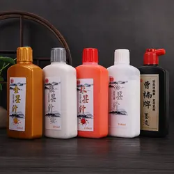 100ml/250ml, tinta de caligrafía china, negra/roja/blanca/plateada/dorada, pintura metálica dorada, suministros de papelería para escritura