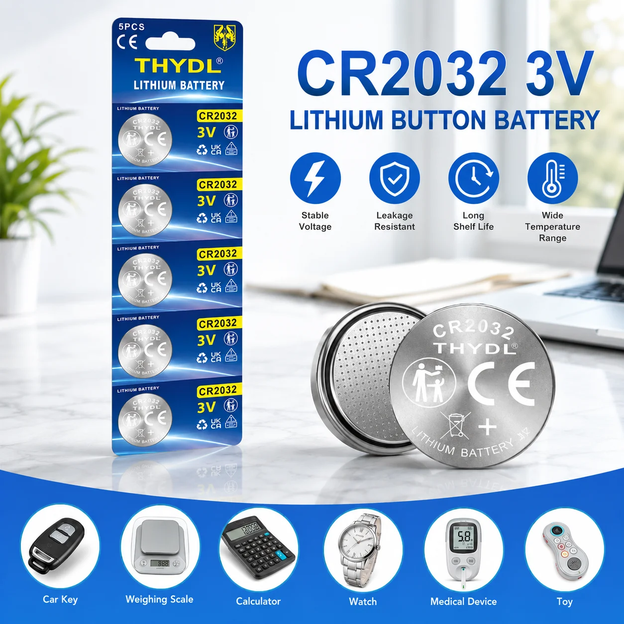 CR2032 3V Lithium Button Battery 5PCS-50PCS Long Lasting Coin Cell for Car Key Watch Remote Control Calculator