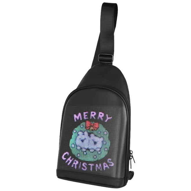 

2025 Intelligent LED Digital Dynamic Screen Waterproof with USB Charging Port, Men's and Women's Travel LED Waist Bag