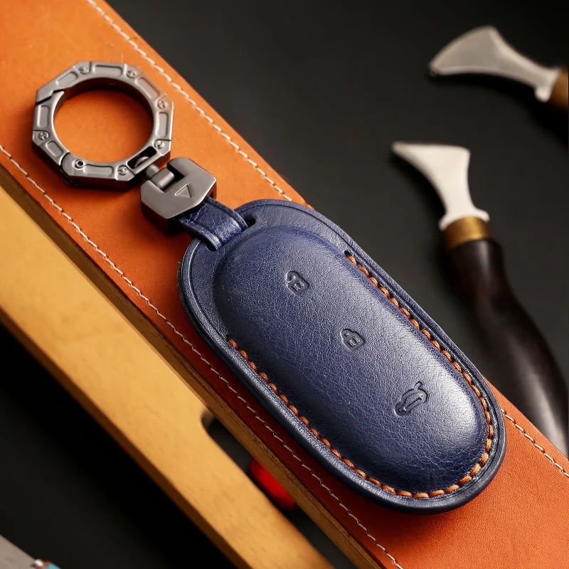 

Кожаный чехол для автомобильного ключа Li Lixiang L8 L9, полностью закрывающий защитный корпус, брелок, аксессуары для электромобилей