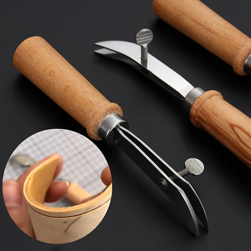 Adjustable Leather Edge Stitching Groover Leather Craft Groove Gouge DIY Tool Leather Crimper Slotting and Grooving