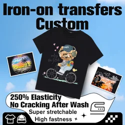 Logo Custom Sticker Iron On Transfer Decals Clothing Thermoadhesive Patches on Clothes Applique Thermal transfer stickers