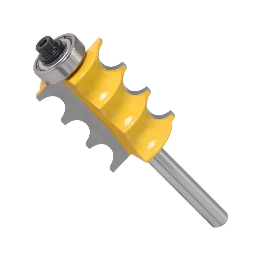 1pc 1/4 "6mm 6.35mm haste fresa triplo grânulo coluna moldagem roteador bit tenon cortador para madeira elétrica ferramentas para trabalhar madeira