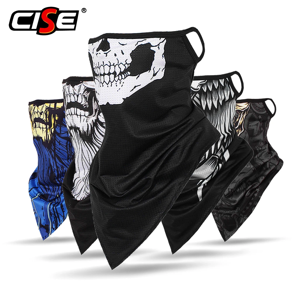 

Breathable Ghost Skull Balaclava Motorcycle Summer Motobike Biker Face Mask Cover Neck Gaiter Bandana Ear Hanging Cycling Men