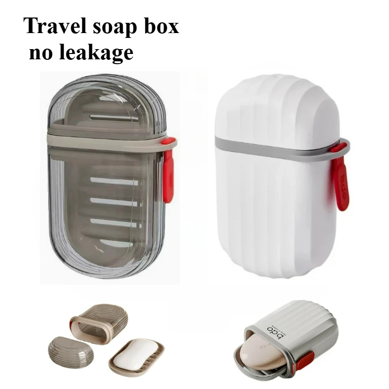 

Travel Portable Soap Box with Lid Sealed and Drainable Small Soap Case Bathroom Drain Tray for Camping Traveling Soap ,.lpp[