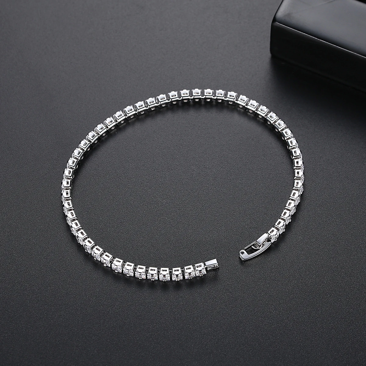 LUOTEEMI 3MM 4MM 5MM AAA CZ Stone Tennis Bracelet & Bangles for Women Wedding Engagement Fashion Jewelry Pulseras Mujer Gifts