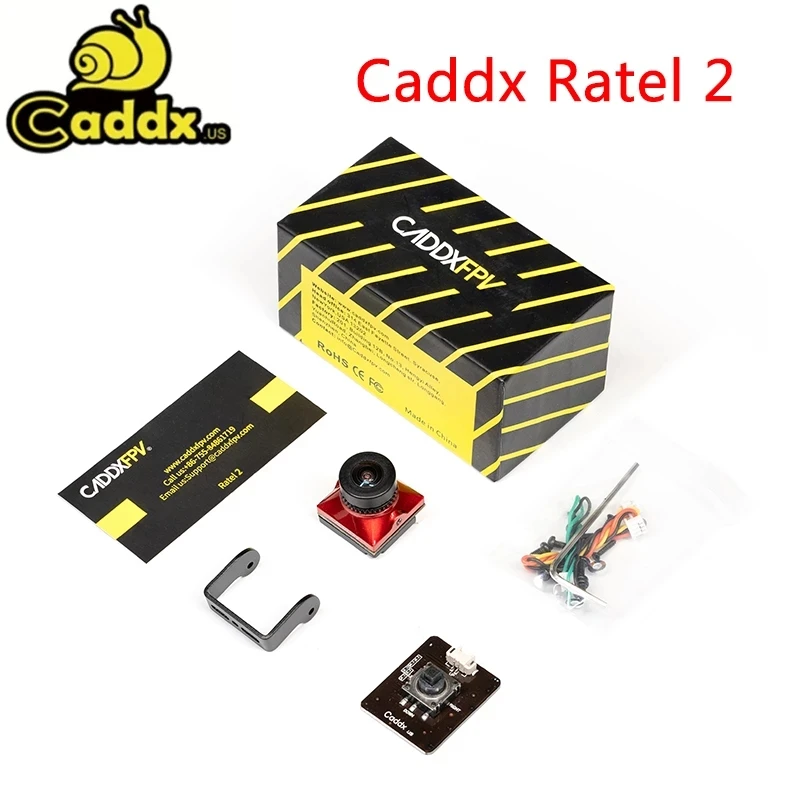 Caddx Ratel 2 V2 FPV kamera Ratel2 2.1mm obiektyw 16:9/4:3 NTSC/PAL przełączany Super WDR 19*19mm do Model RC dronów wyścigowych FPV