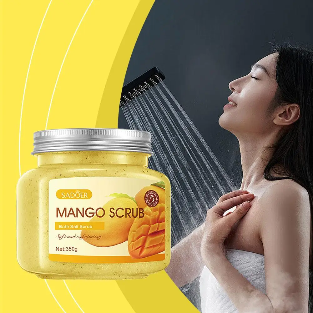 Krim Scrub badan buah kunyit mangga, kelas atas 350g krim pembersihan mendalam kulit pelembab perawatan anti-kekeringan pori A7O7