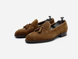 Spring Men Genuine Leather Nude Flats Casual Shoes Slip-On Penny Loafers Autumn Gentlemen Lazy Shoes