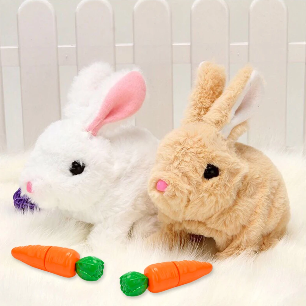 Zając wielkanocny zabawka pluszowy królik wielkanocne elektroniczne interaktywna zabawka króliczki mogą chodzić i rozmawiać z dźwiękami i ruchami na prezent