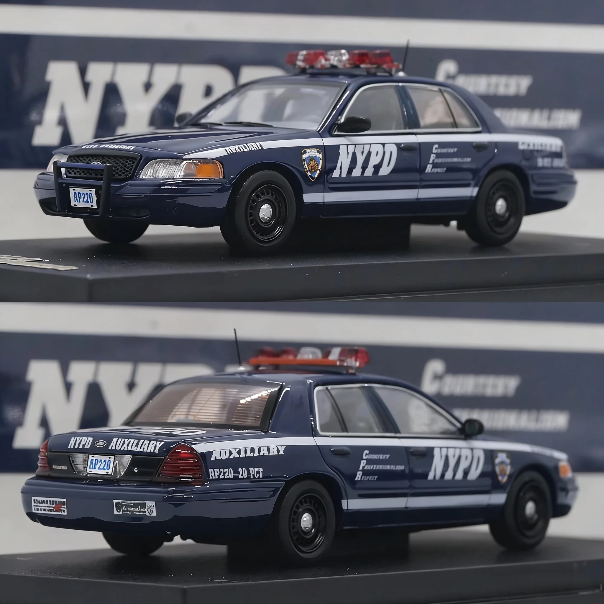 GOC 1:64 CV VictoriaCrown New York Series Patrol Officer Alloy Model