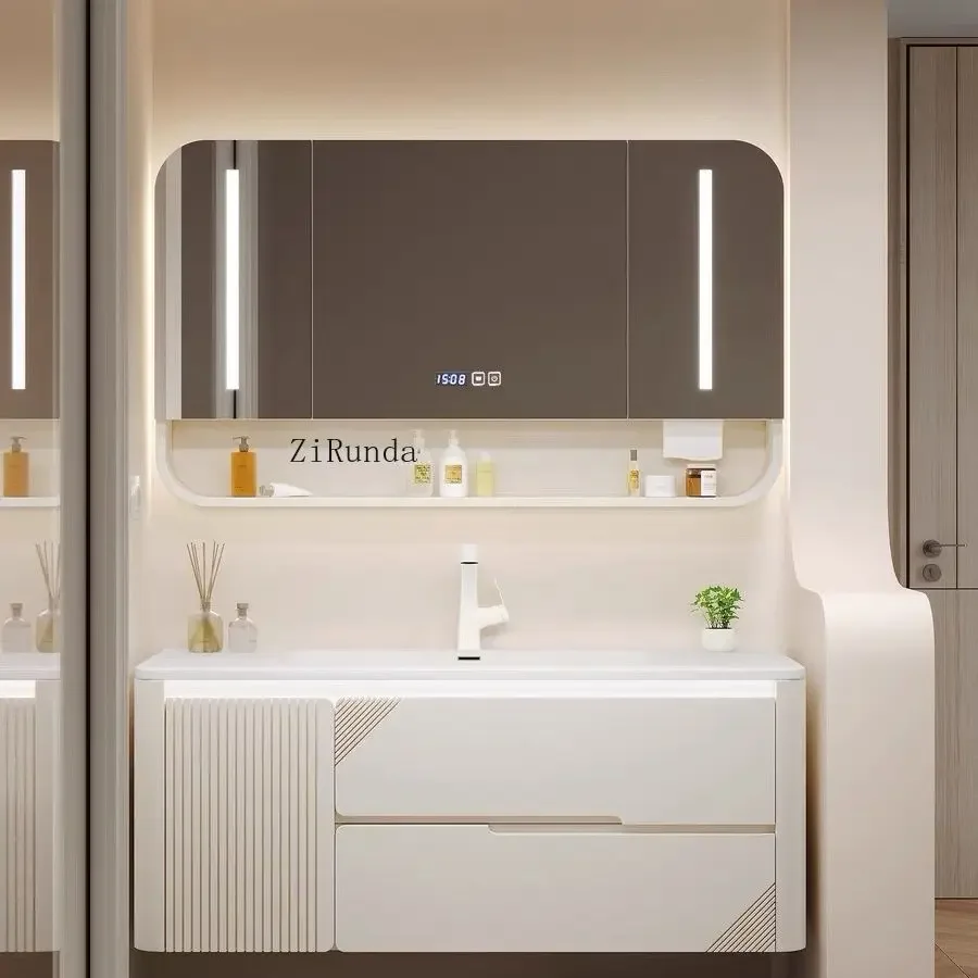 

Белый шкаф для ванной комнаты, простой шкаф для ванной комнаты, туалетный шкаф.