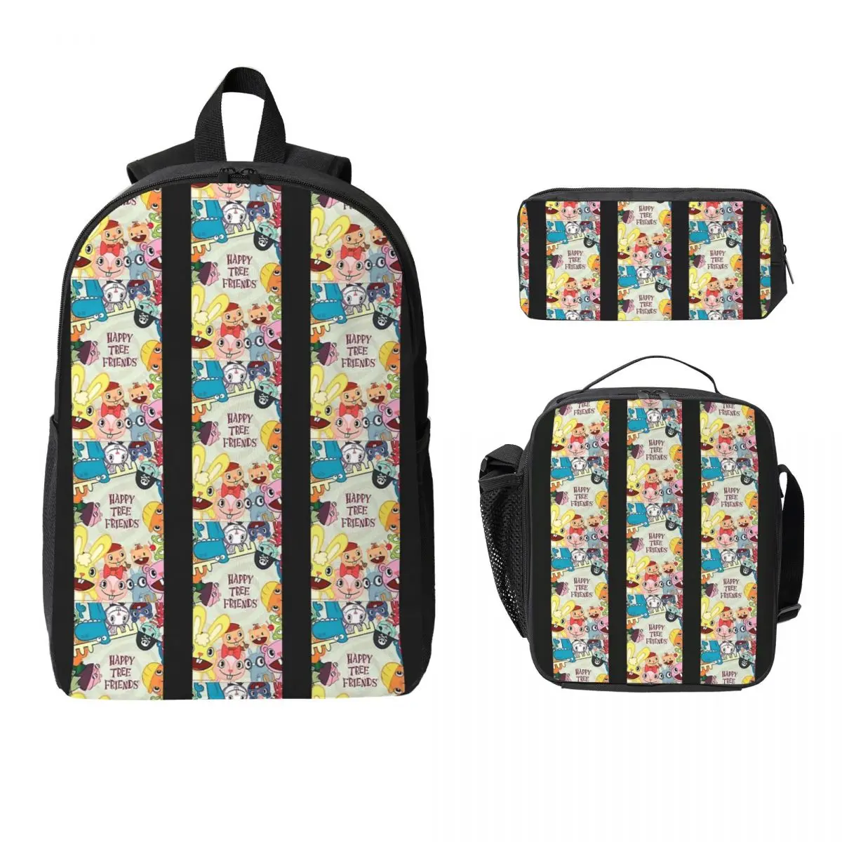 

Happy Tree Friends Backpack Student Boys Girls BookBag School Bag Computer Shoulder Bags 3ps Insulated Lunch Bag Pencil Case