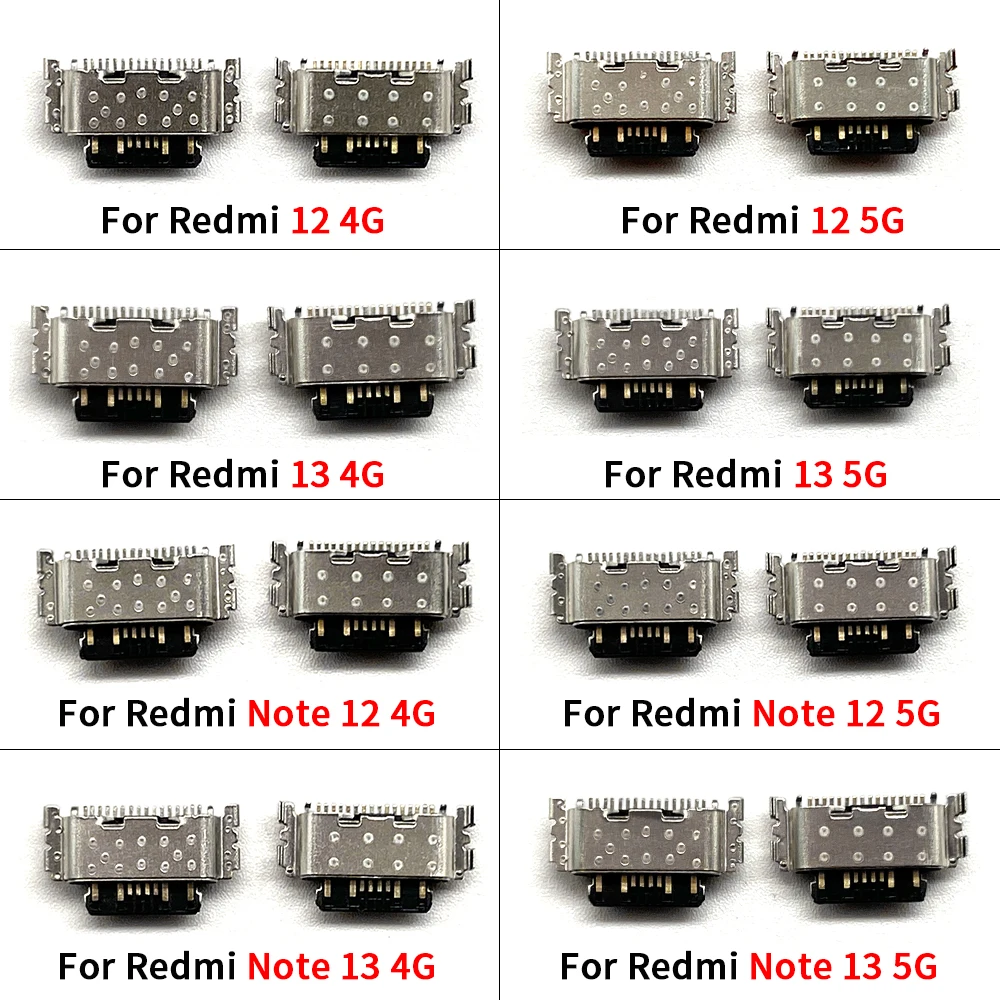 50Pcs，NEW Micro Mini USB Connector socket Charging Port Jack Plug For Xiaomi Redmi 14C 12C 10A 12 13 13C Note 13 Pro 4G Plus 5G image 6
