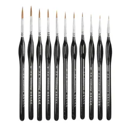 11Pcs Fine Tip Brush Set, Miniature Model Painting Brush for Watercolor, Oil, Scale Model Painting, Line Drawing Models Crafts