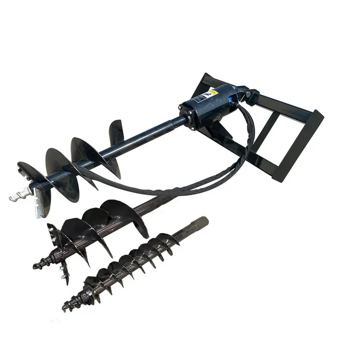 

Skid Steer Hydraulic Auger with 3 Bits for Sale 12-16 Gpm Auger Drill