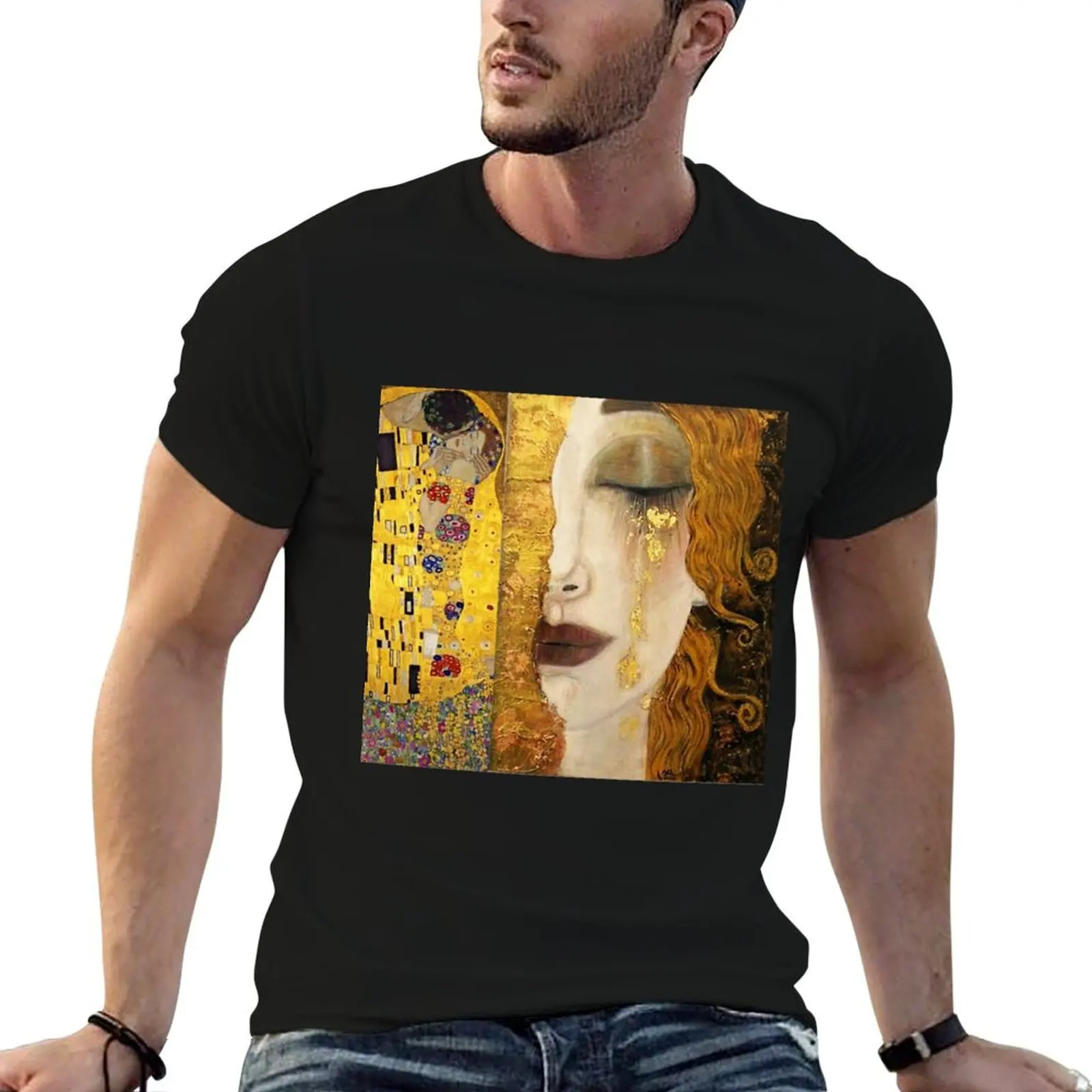 Golden tears - Gustav Klimt T-Shirt sports fans graphic shirts man t shirt plain black t shirts men