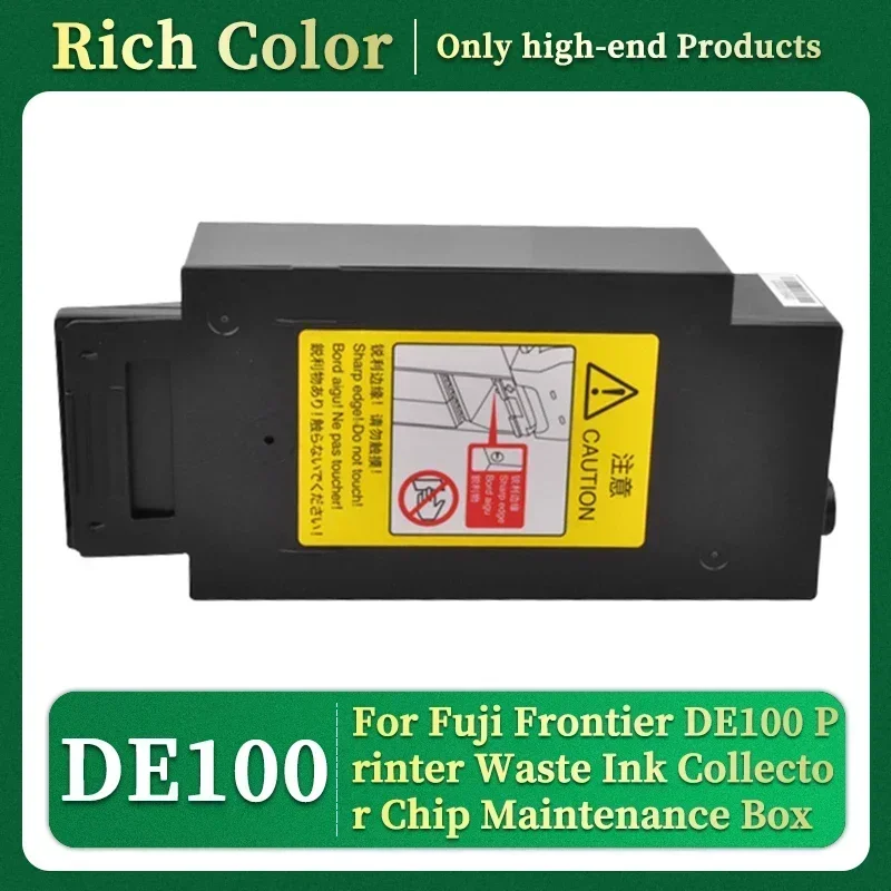 2 x DE100 Maintenance Tank Compatible For Fuji Frontier DE100 DE-100 printer Waste Ink Collector Chip DE100 Maintenance Box