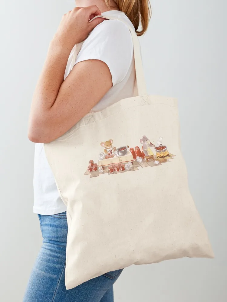 

Cottagecore Mice Making Strawberry Jam Tote Bag Women bags bags woman 2025 cloth bag woman