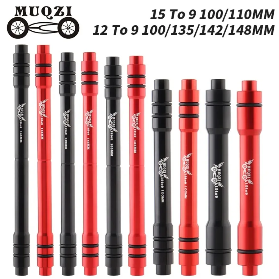 Adaptador de Eje Pasante MUQZI de 12 a 9 mm, 110, 135, 142, 148 mm, de 15 a 9 mm, 100 mm, de Eje Pasante a Liberación Rápida para Rueda Delantera y Trasera de Bicicleta de Montaña y Carretera