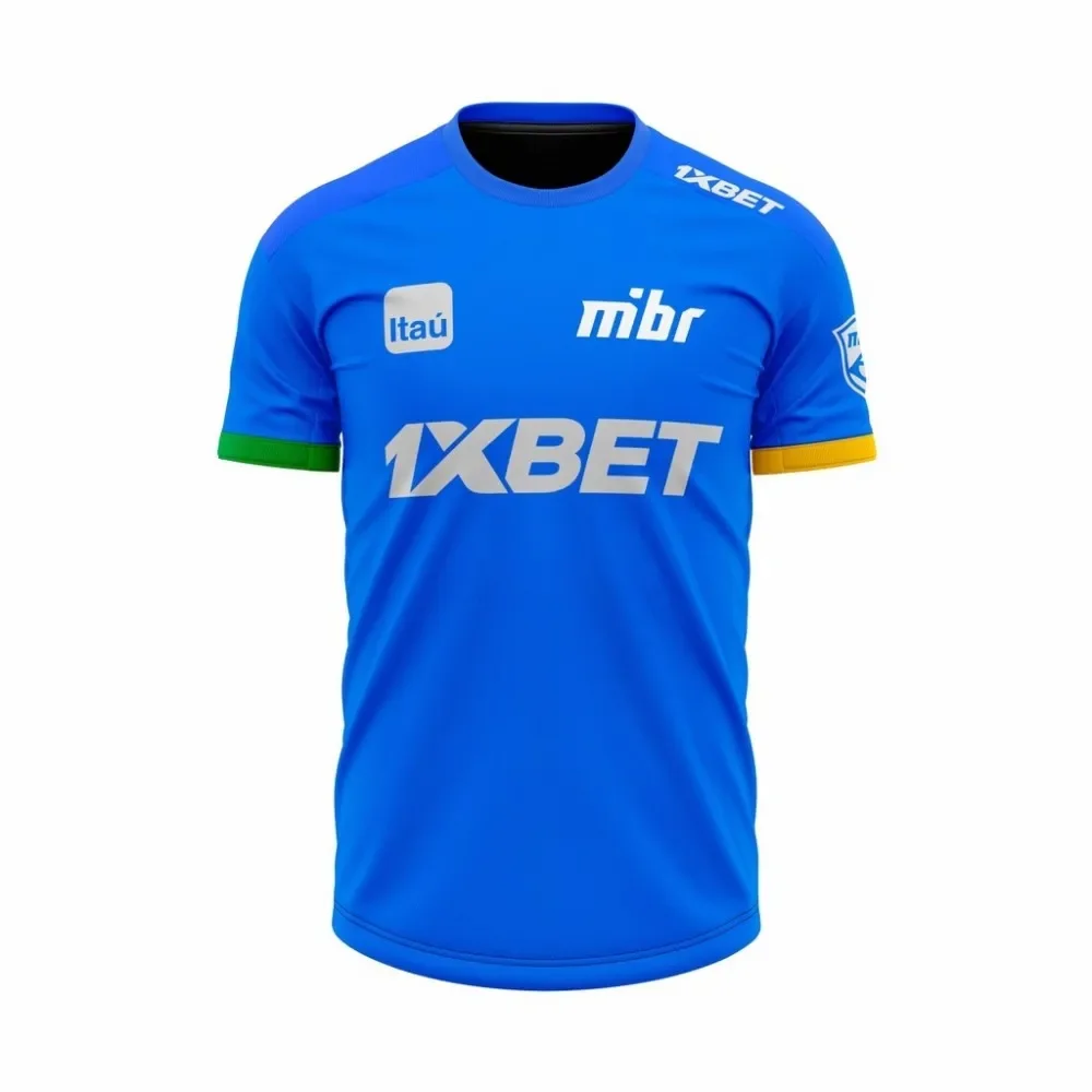 Jersey Uniforme MIBR Esports  Manto Azul e Dourado 2023   Customizable ID 3D printing