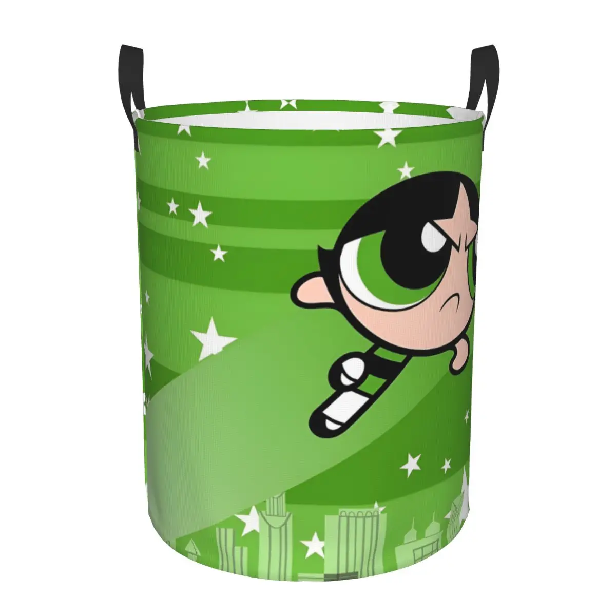 

Custom Poweres Anime Puffes Anime Laundry Basket Foldable Large Clothing Storage Bin Buttercup Blossom Bunny Girls Hamper