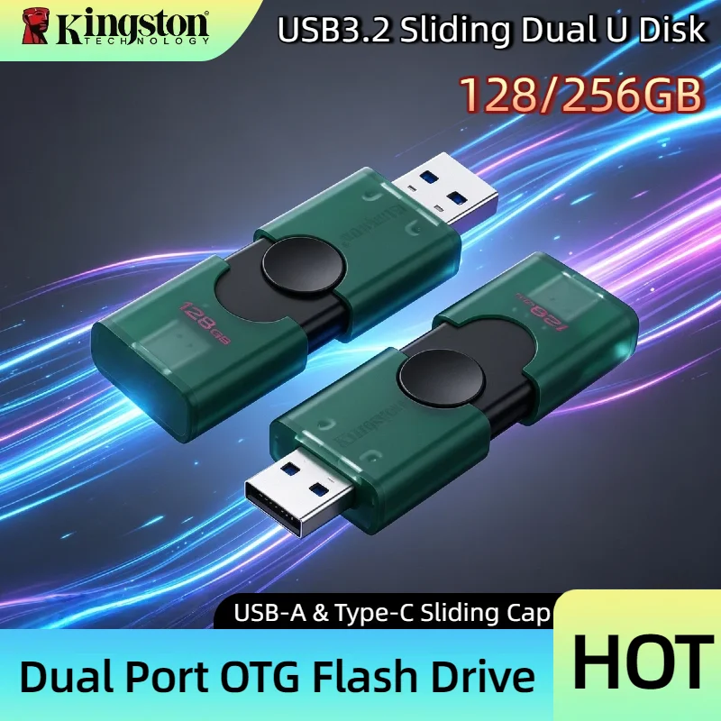 Kingston DTDEG2 256GB 128GB USB 3.2 Dual Type C A OTG Flash Drive Memory Stick for iPhone 15 16 Original U Disk Pro Max