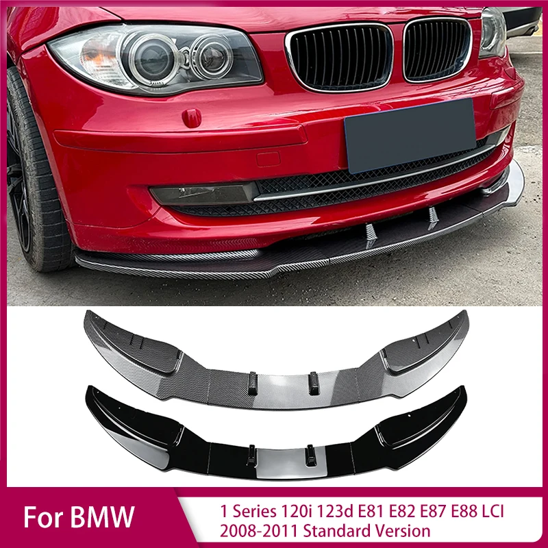 Front Bumper Splitter Lip Lower Spoiler for BMW 1 Series 120i 123d E81 E82 E87 E88 LCI 2008-2011 Standard Version Blade Auto Kit