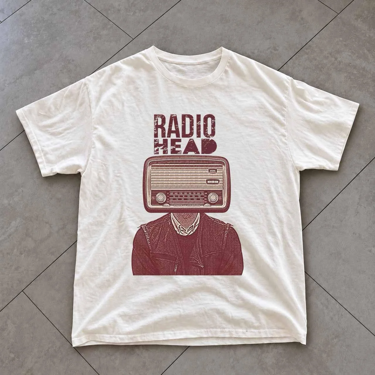 Radiohead (British rock band) Fun Radiocat The Bends Printed T-Shirt, Unisex, Retro Gothic Style, Loose Fit, Men's Emoji T-Shirt
