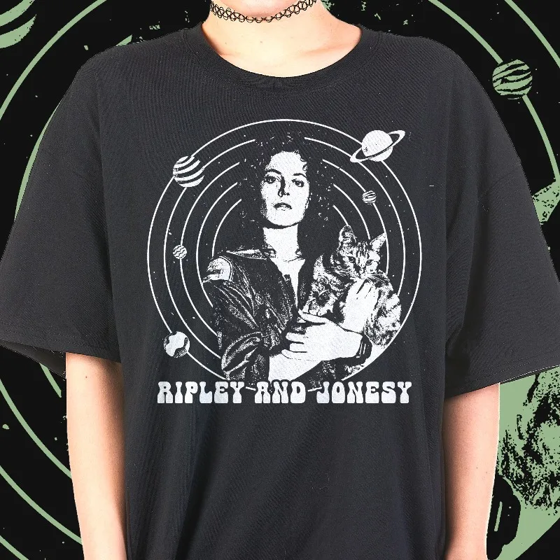 Alien Ellen Ripley with Cat Shirt The Cat Shirt Alien Movie Shirt Summer Men's and Women's Loose and Breathable T-shirt Top