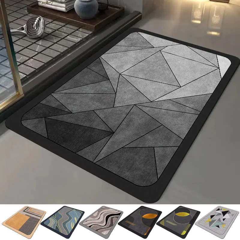 

Super Absorbent Bath Mat Foot Mats Non-slip Bathroom Rug Diatomite Bathroom Carpet Bathtub Floor Rugs Room Entrance Doormat 발매트