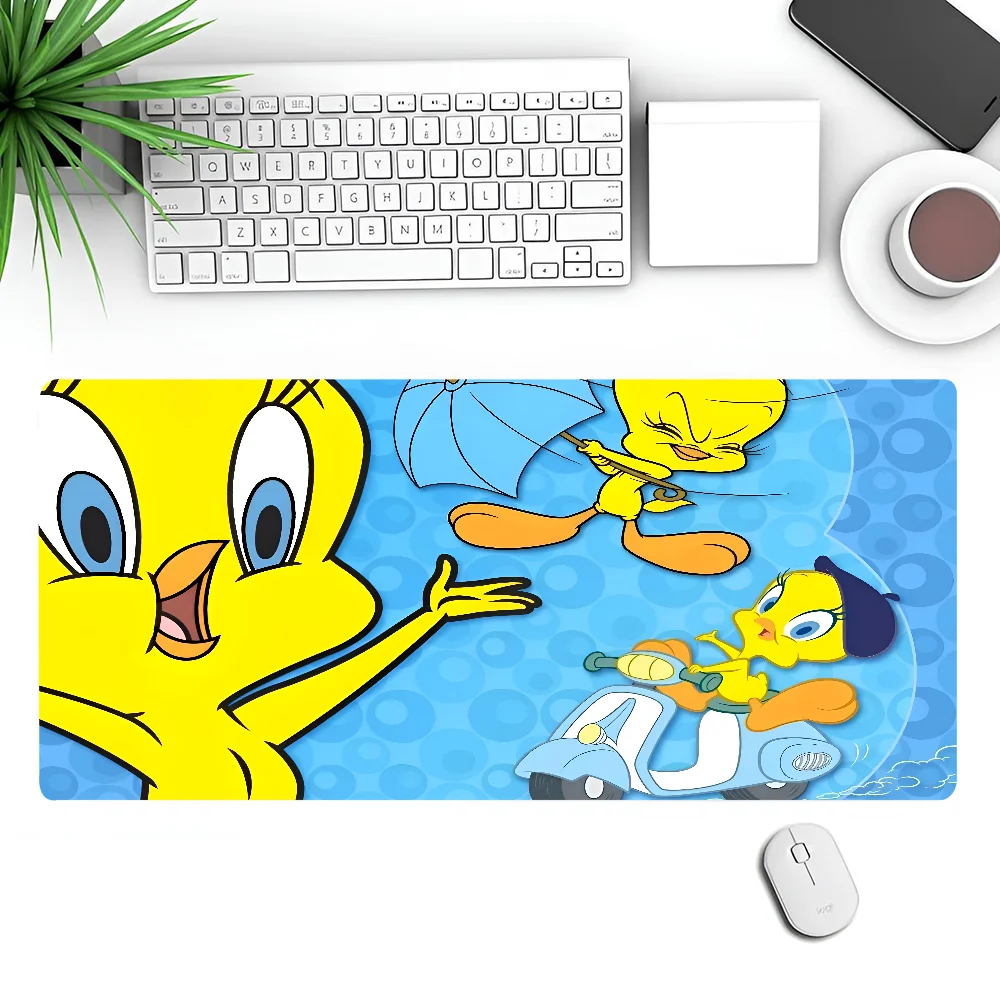 Anime Looney Tunes T-Tweety Bird Mousepad Large Gaming Mouse Pad LockEdge Thickened Computer Keyboard Table Desk Mat