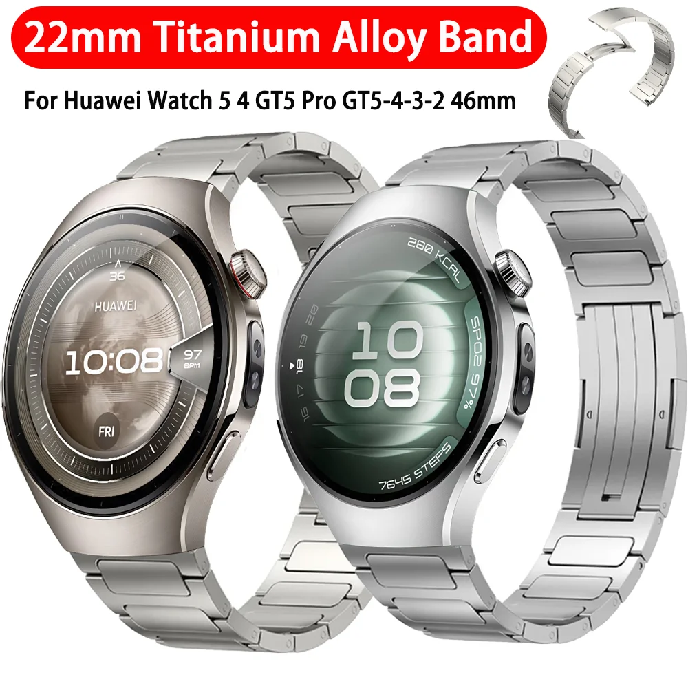 

Ремешок из титанового сплава 22 мм для Huawei Watch 5 4 GT5 Pro GT5-4-3-2, легкий ремешок 46 мм, браслет Amazfit BIP 6 5 Balance 2 Correa