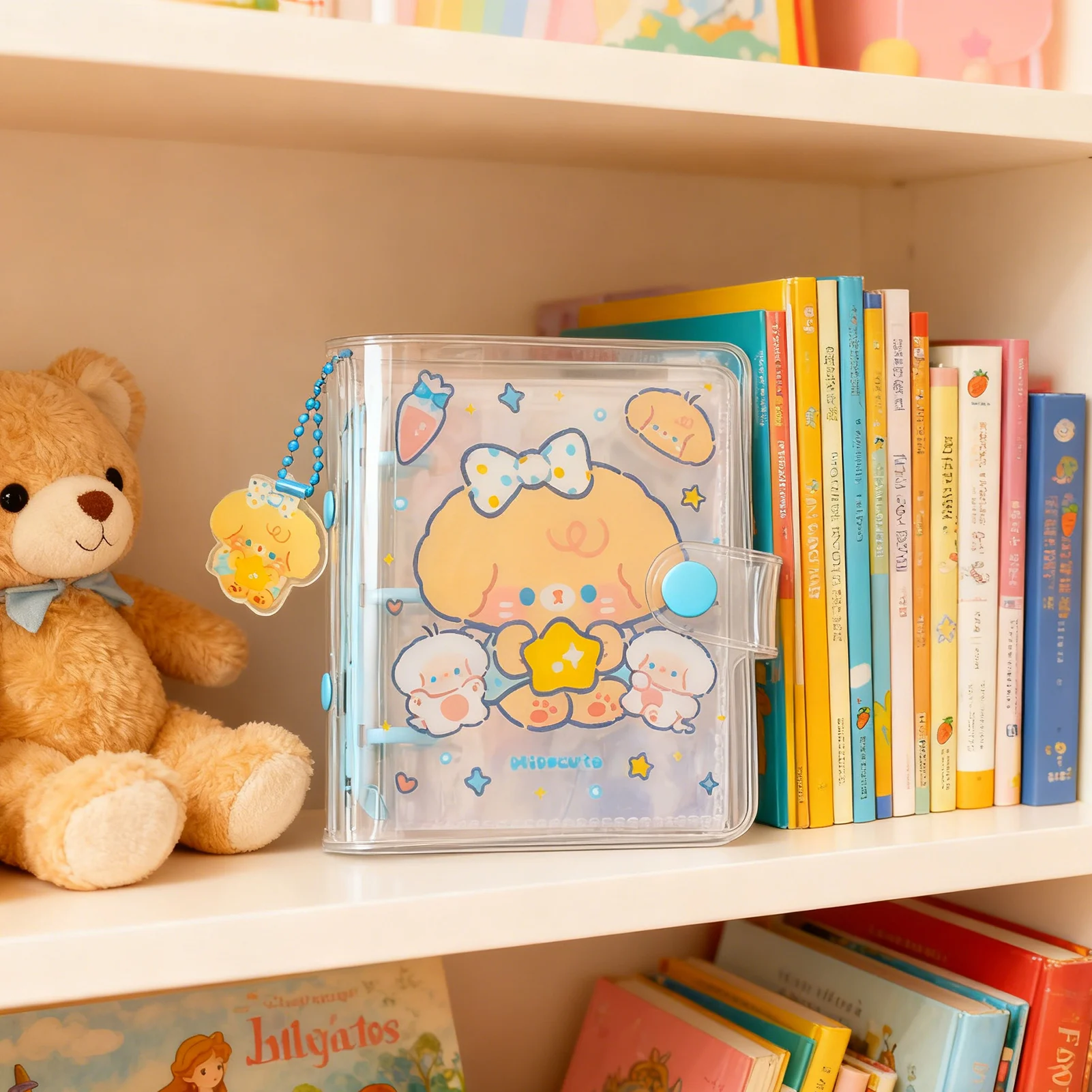 Korean Style Cartoon PVC Binder Photo Album for Mini Instant Photos One Pocket Per Page with Strap Cute Collectible Scrapbook