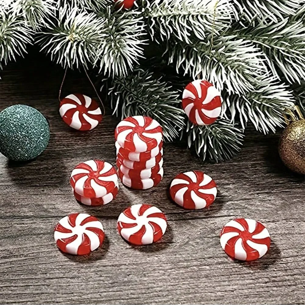 5 PCS, Acrylic Christmas Candy Children's Plastic Lollipop DIY Decorative Sugar Christmas Tree Decoration Sugar Pendant