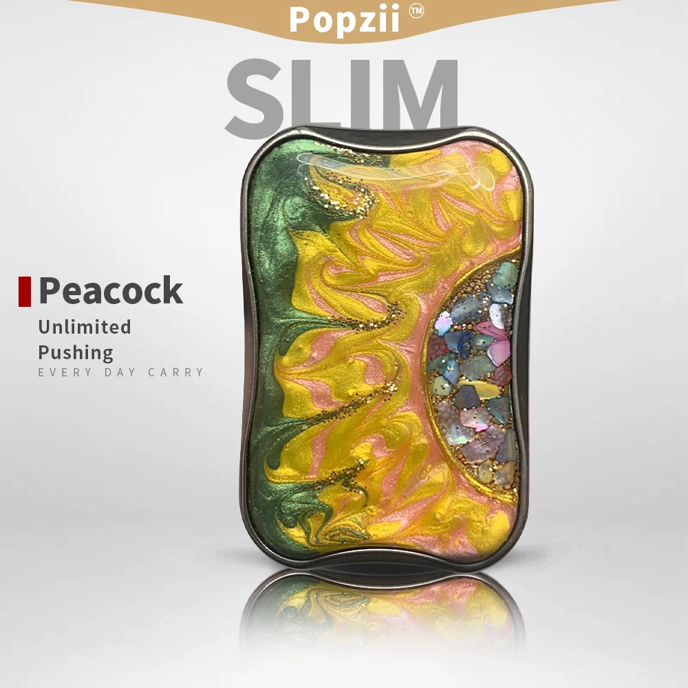 

Peacock Unlimited Pushing Patch And Stainless Steel Main Body Cover Fingertip Tricks EDC Flips Fidgeting Toys