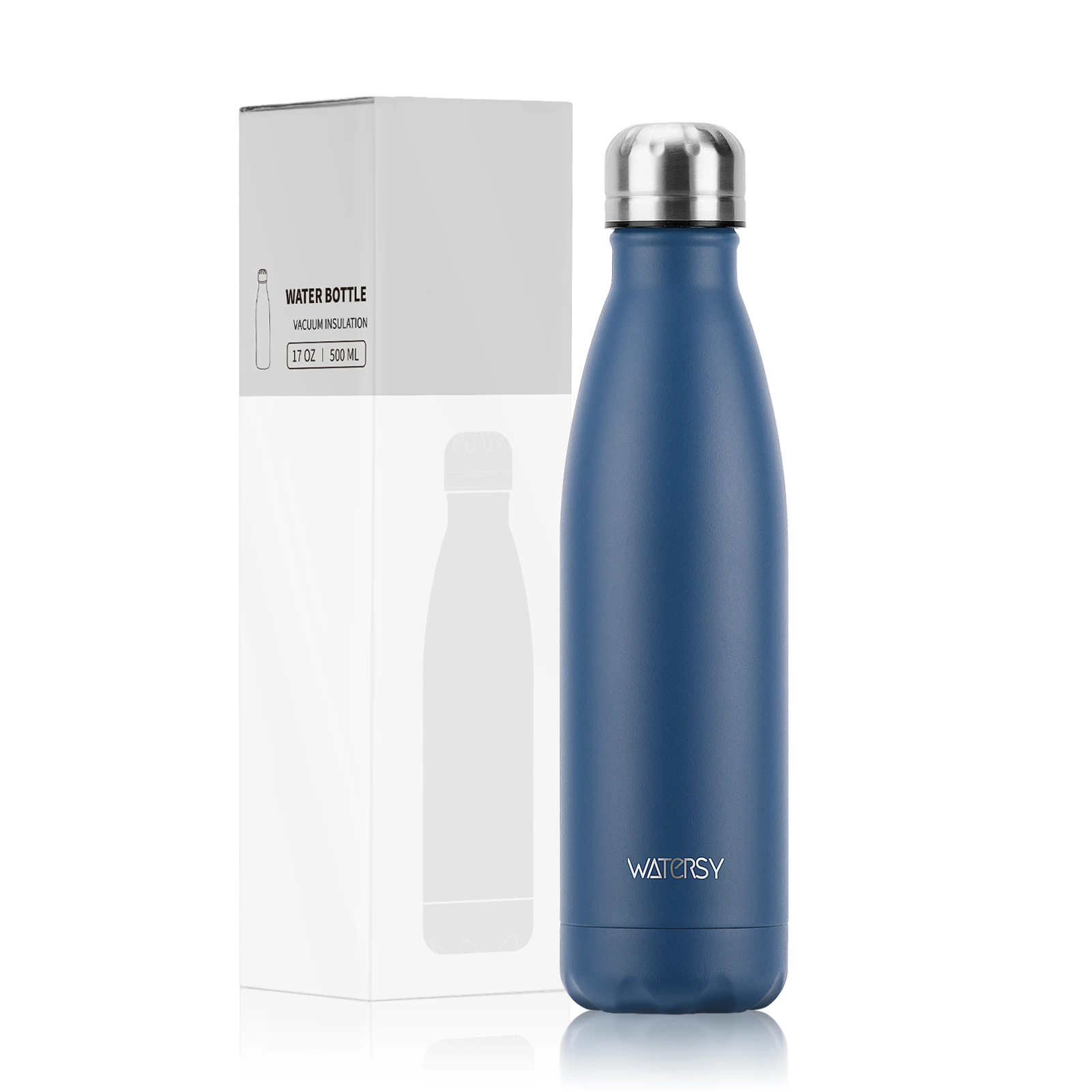 WATERSY 500ml Insulated Water Bottle, Stainless Steel Thermal Leakproof Flask, BPA-Free Double Walled Vacuum Bottle For_maomaolike.com