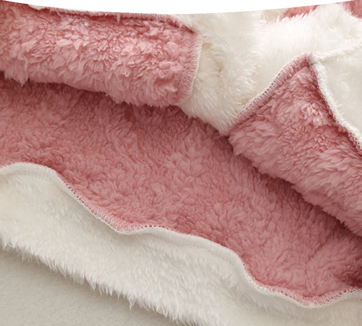 Herbst-Winter-Kleinkind-Mädchen-Flanell-Pyjama-Sets Kinder Süßer Hase Verdickte Warme Strickjacke+Hose 2-teiliges Baby-Loungewear-Outfit – Detail 5