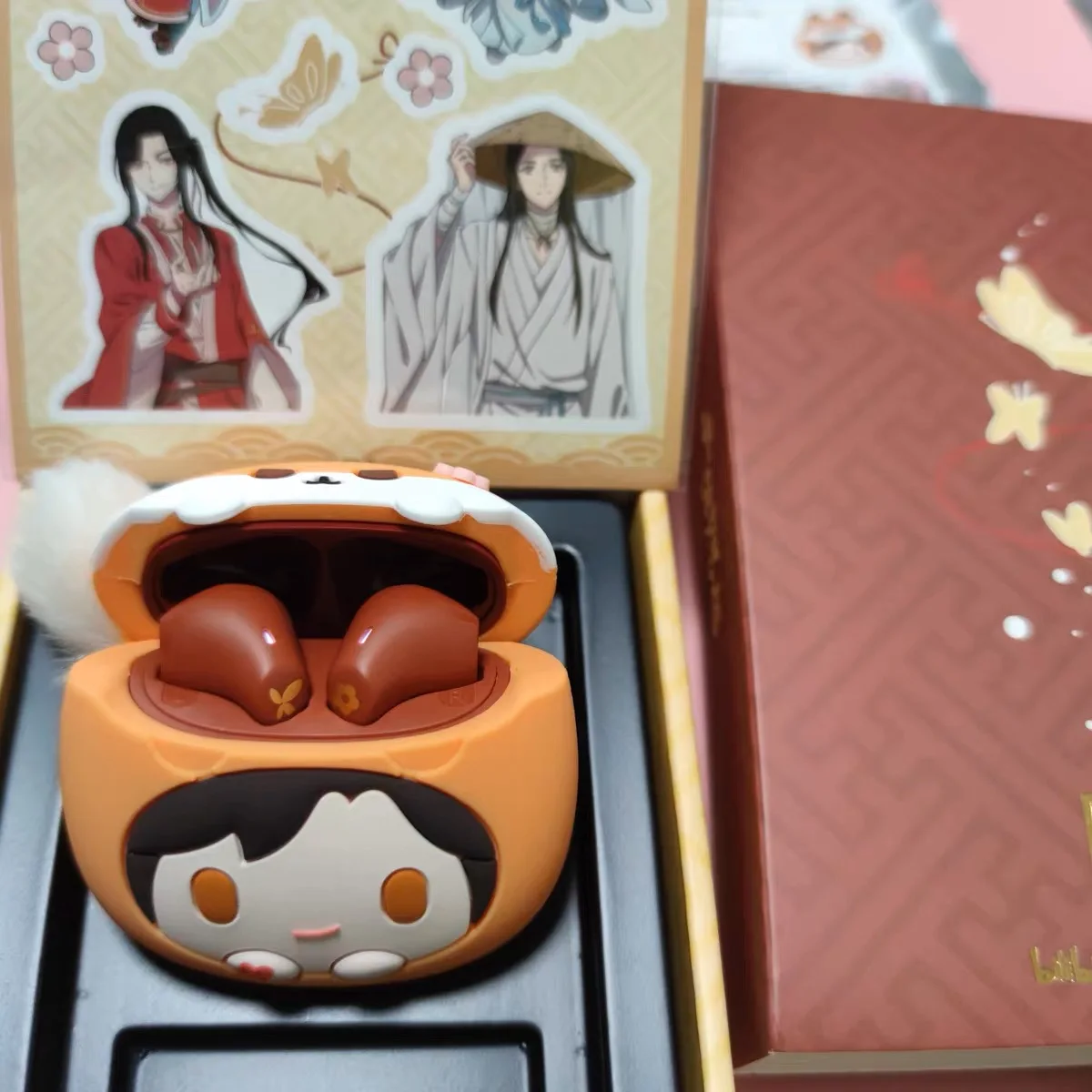 Tian Guan Ci Fu Tgcf Hua Cheng Xie Lian Comics lis królik zestaw słuchawkowy Bluetooth słuchawki etui na prezenty oficjalne Cosplay zabawka