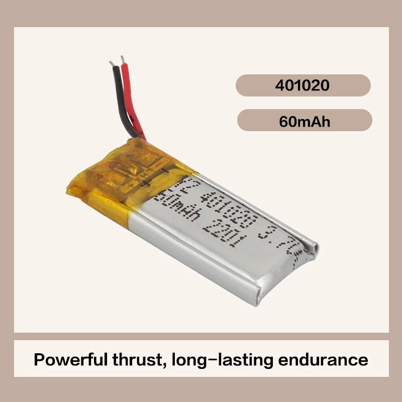 

For 401020 Battery 3.7V 60mAh Lithium Polymer Battery for Bluetooth Earbuds Replacement High Capacity Long Lasting